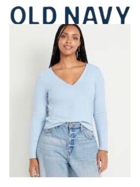 2X Old Navy NWT Women's Modern Double-Layer V-Neck T-Shirt in “Glassy Sea”